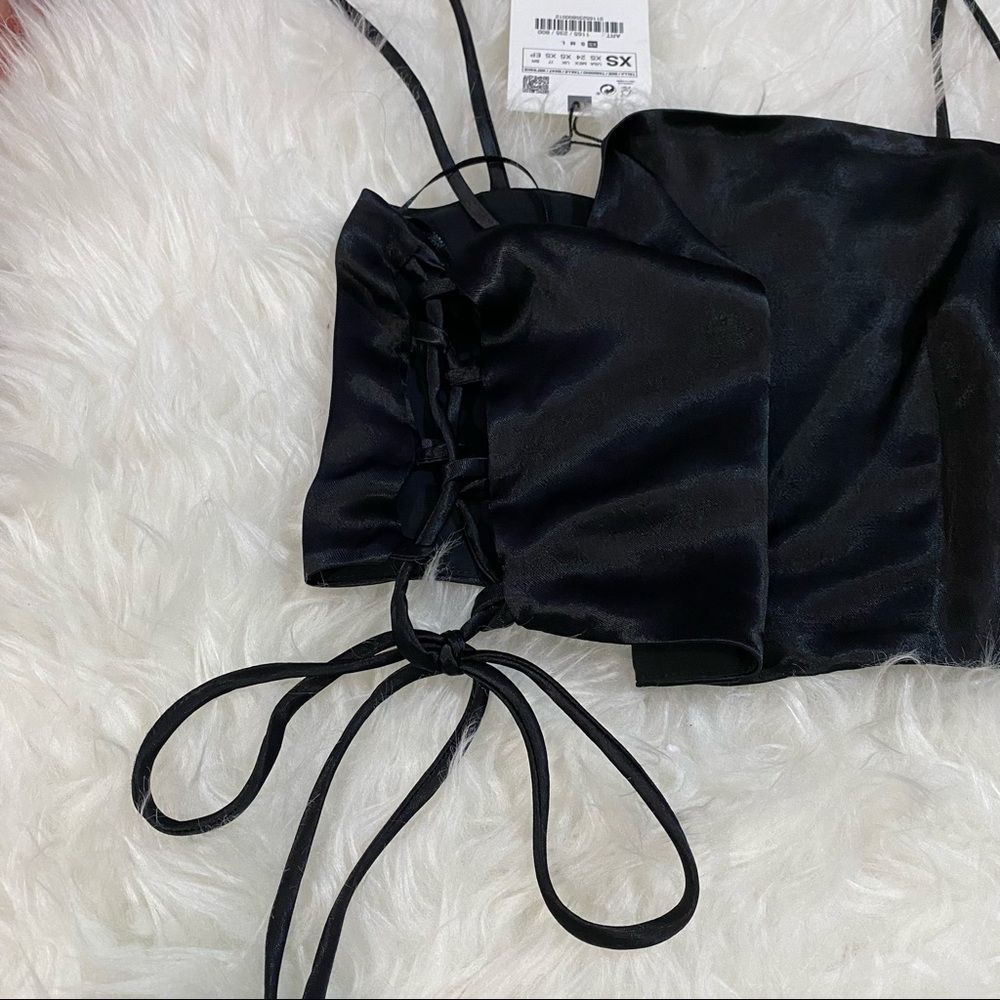 ZARA laced satin crop top. XS - Picture 11 of 12